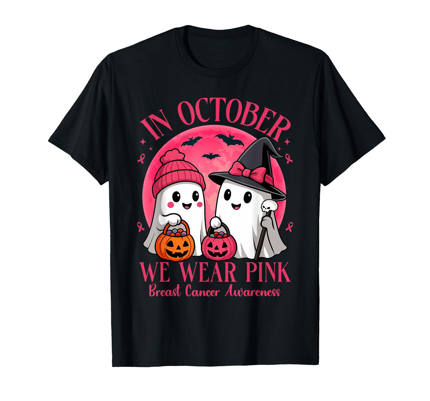 Breast Cancer Halloween for Women in October We Wear Pink T-Shirt