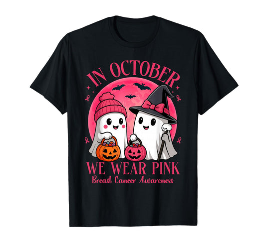 Breast Cancer Halloween for Women in October We Wear Pink T-Shirt