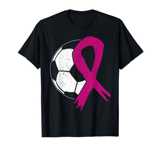 Breast Cancer Soccer Ball Pink Ribbon Carcinomas Sport Kick T-Shirt