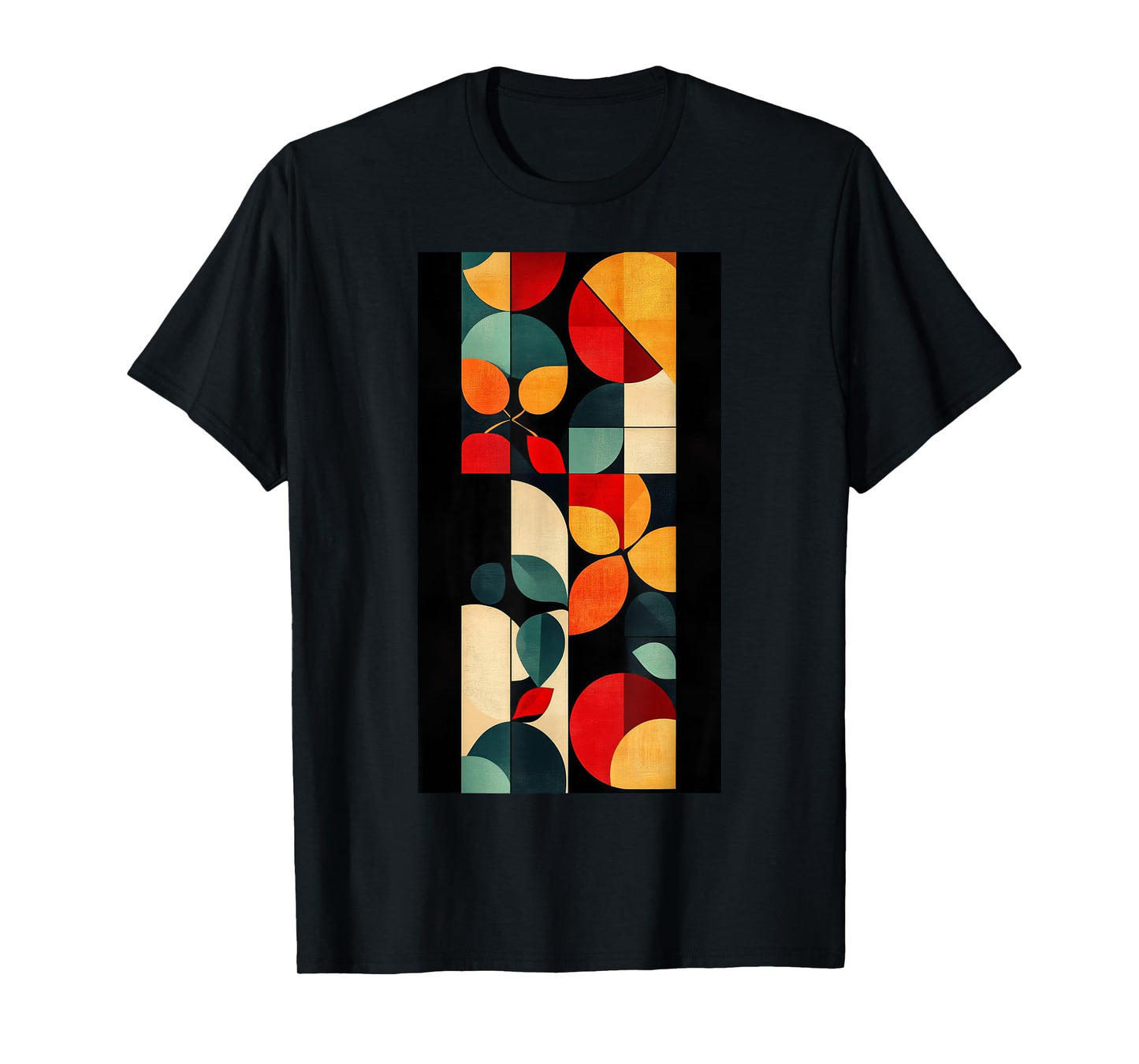 Geometric Pattern Abstract Floral Elements Colors T-Shirt