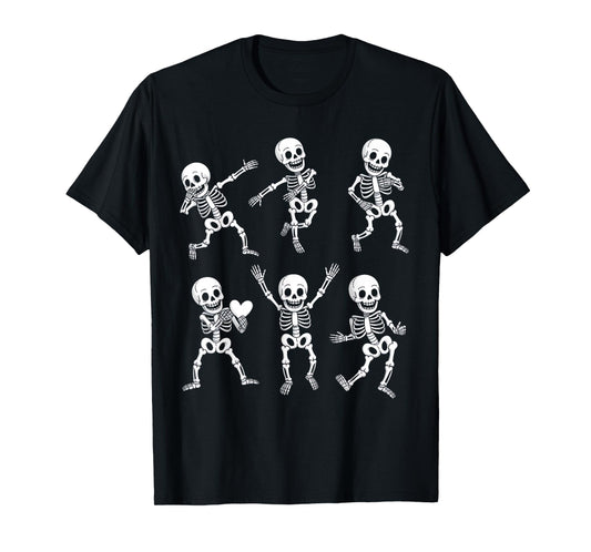 Dancing Skeletons Dance Challenge Boys Girl Kids Halloween T-Shirt