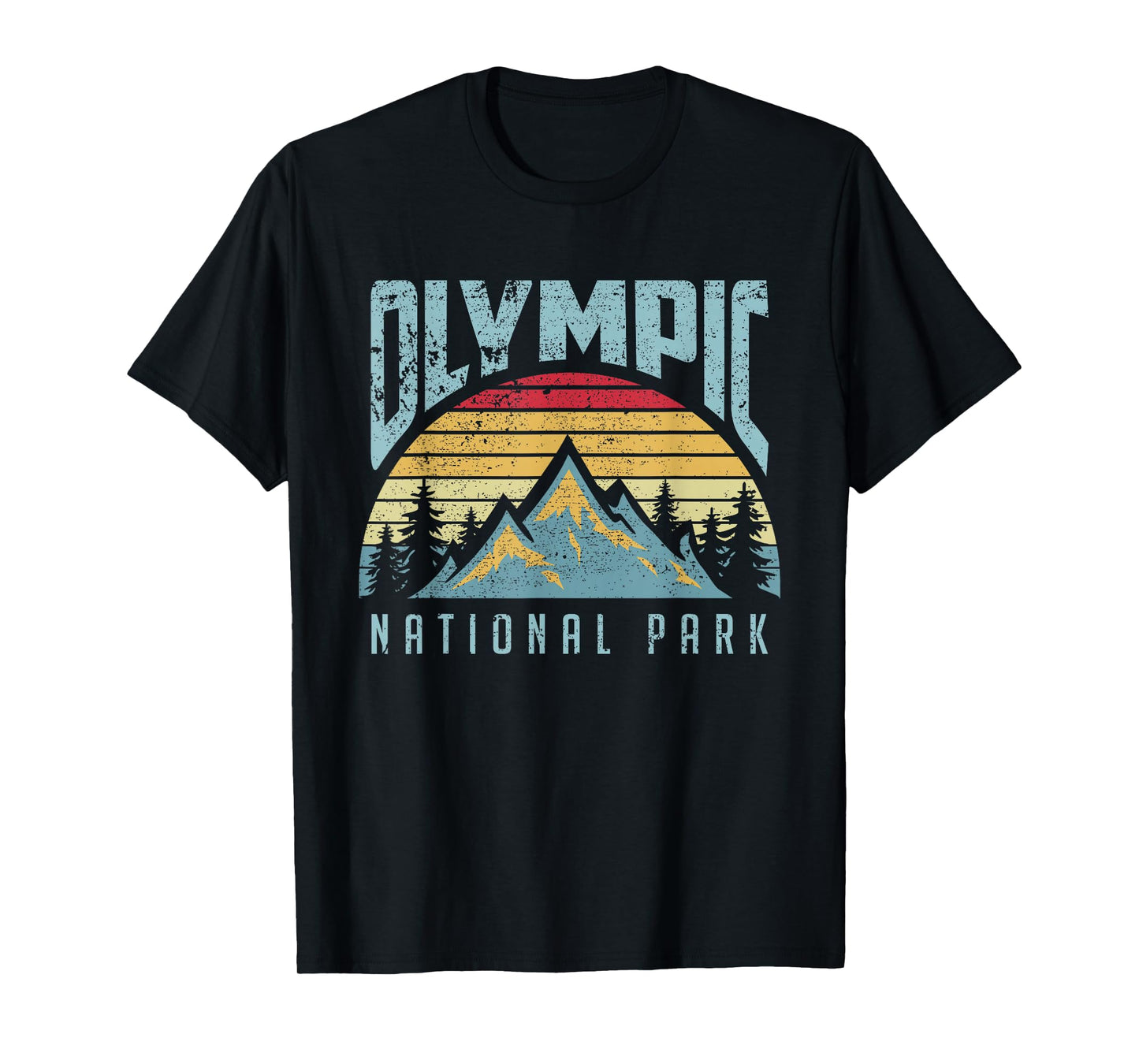 Olympic National Park Washington USA Mountains Retro T Shirt T-Shirt