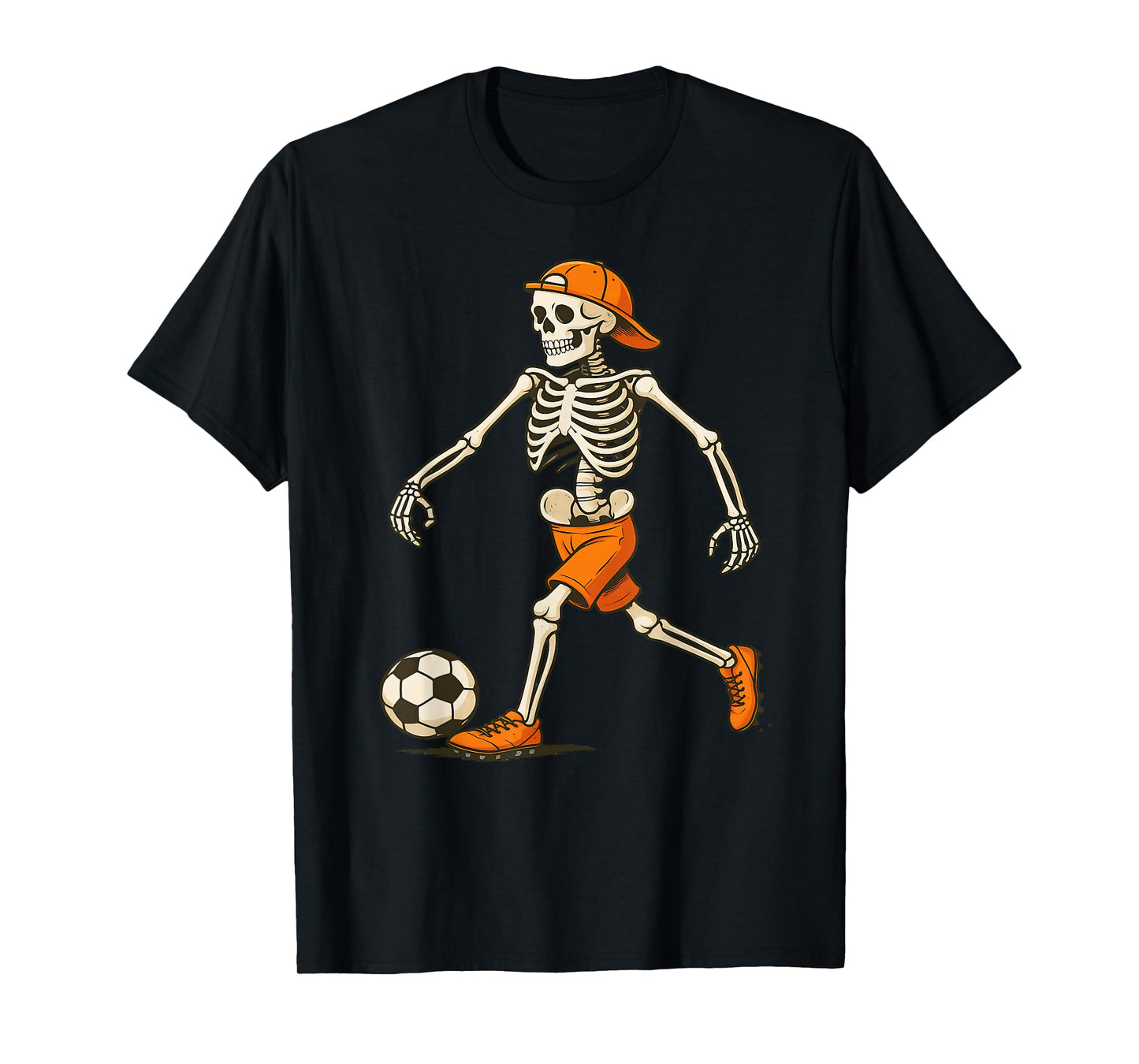 Skeleton Soccer Halloween Costume Funny Boys Men Kids T-Shirt