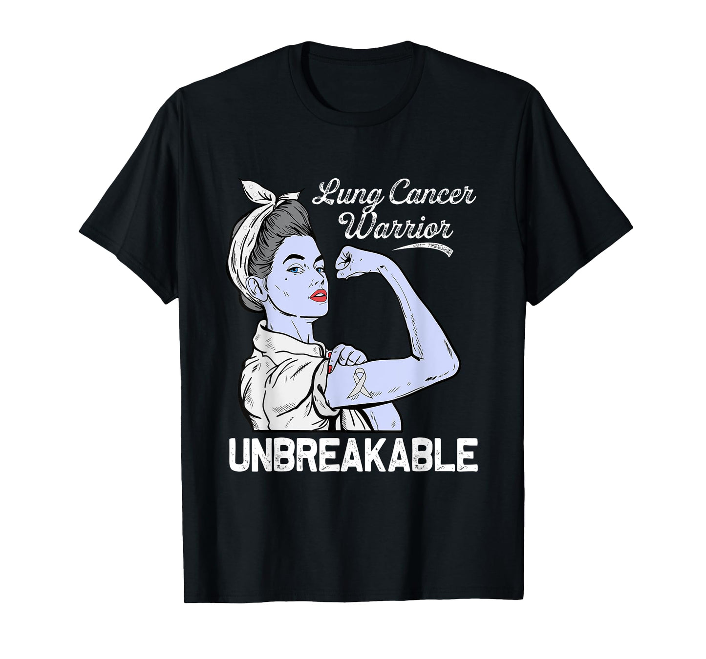 Lung Cancer Warrior Awareness White Ribbon Support For Women T-Shirt