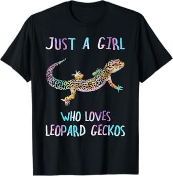 Cute Watercolor Lizard Just A Girl Who Loves Leopard Geckos T-Shirt