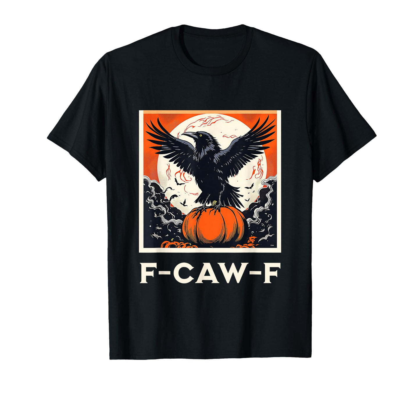 F Caw F Raven Crow Retro Halloween T-Shirt