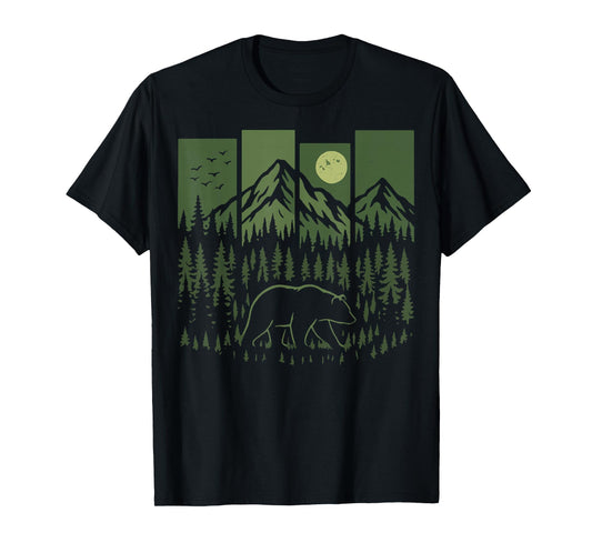 Bear Retro Nature Outdoor T-Shirt