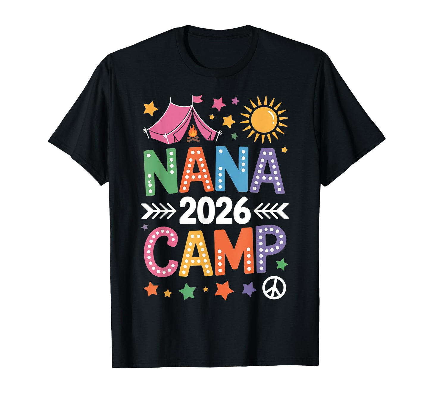 Nana Camp 2026 Family Vacation Summer Camping Crew Kids T-Shirt