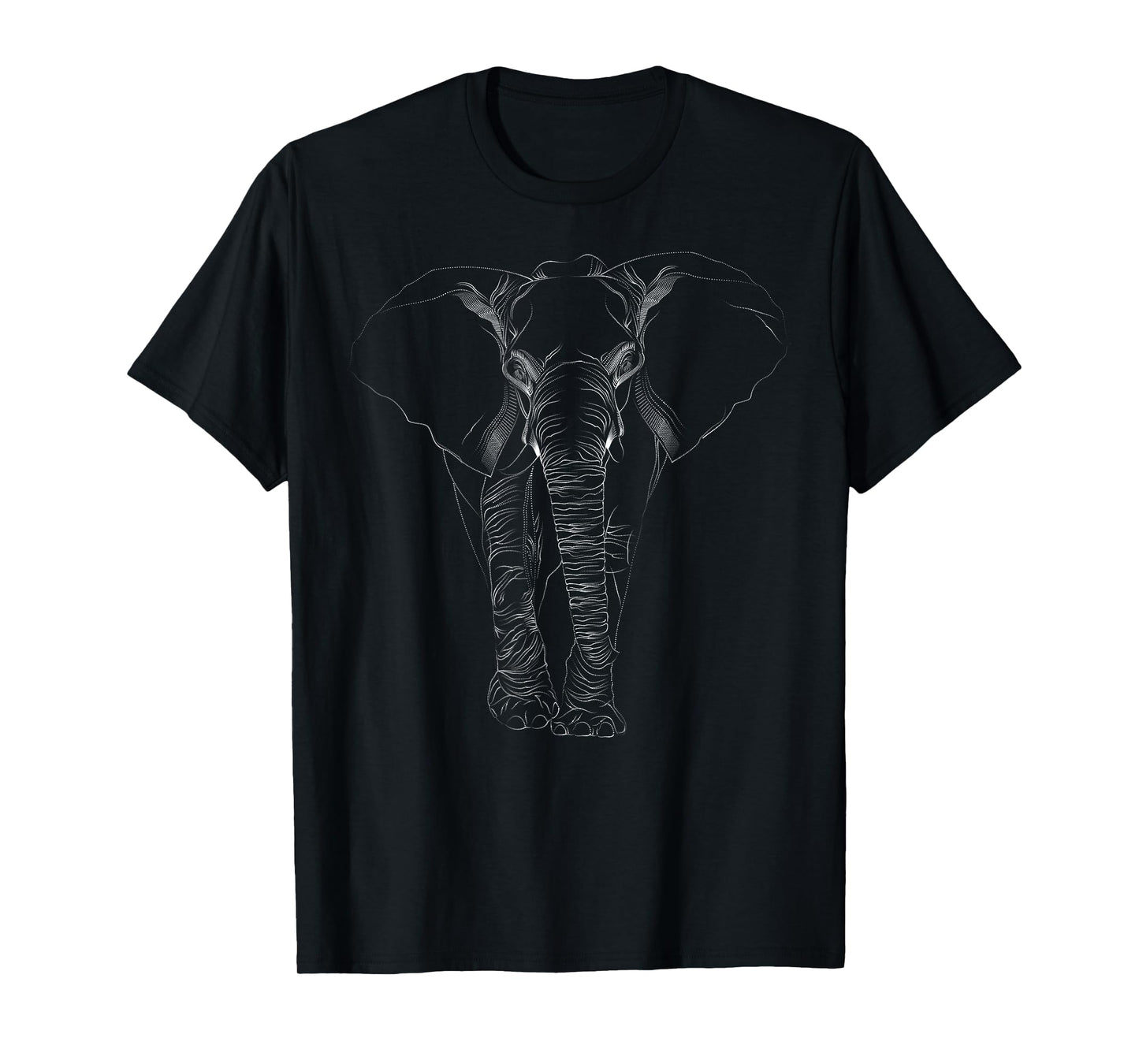 Elephant Dot line Art Portrait Sketch Drawing - Elephant T-Shirt