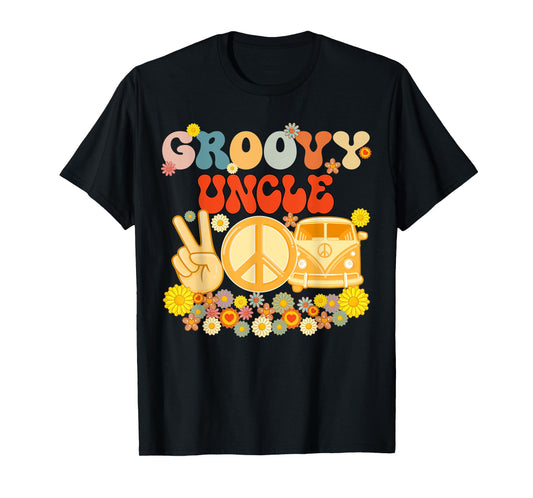 Groovy Uncle Retro Matching Family Baby Shower Father's Day T-Shirt