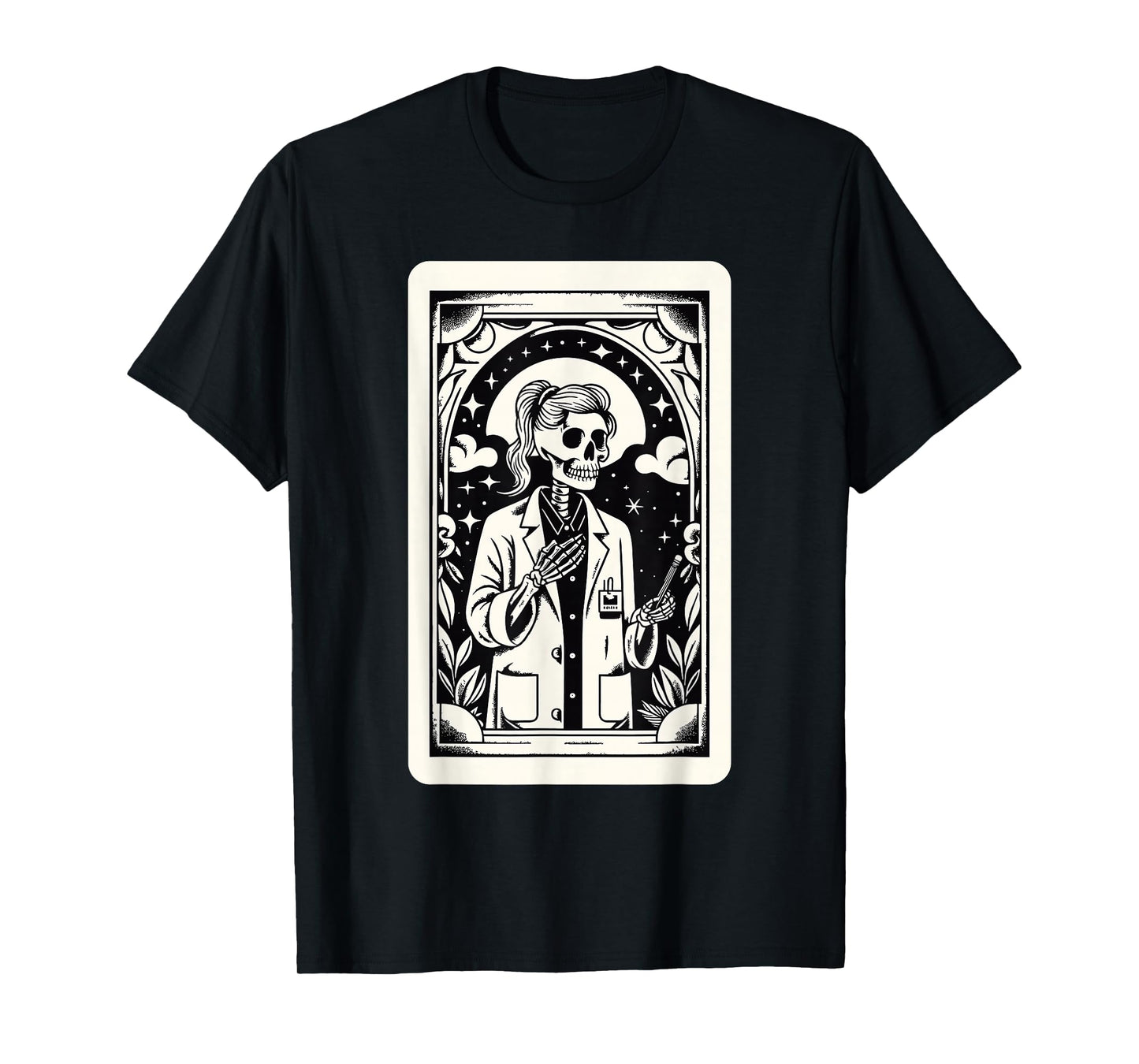 Skeleton Tarot Gothic Coffee Academia Teacher T-Shirt
