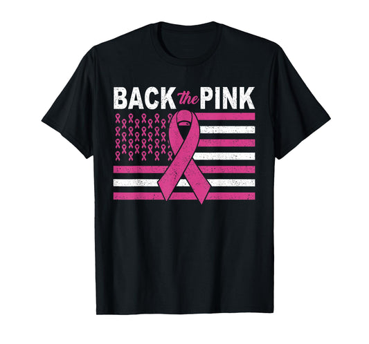 Back the Pink Breast Cancer Flag Awareness Shirt T-Shirt