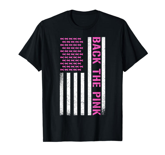 Back The Pink American Flag T-Shirt