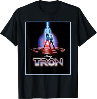 Disney TRON Official 1982 Original Movie Poster Art and Logo T-Shirt