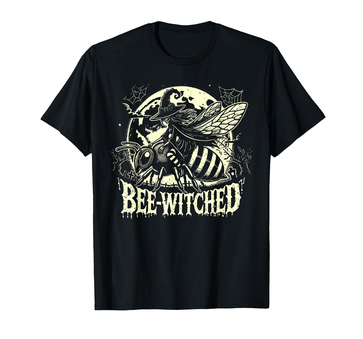 Bee Witched Halloween Skeleton Riding Beekeeper Spooky T-Shirt