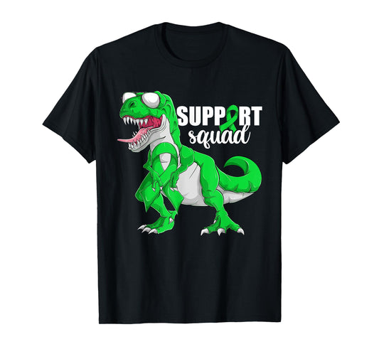 Trex Lymphoma Cancer Shirt, Boy Support Squad Green Dinosaur T-Shirt