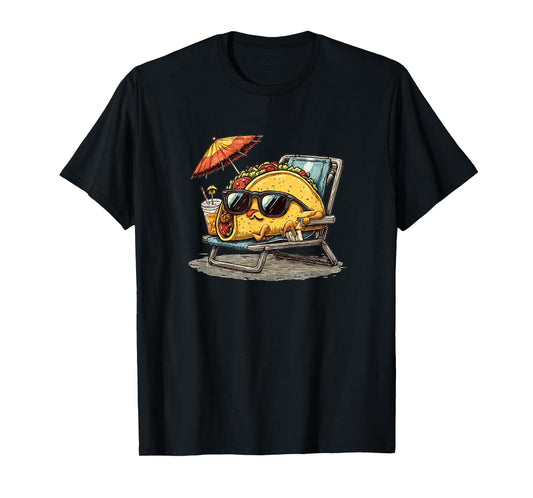 Beach Taco Sunbath Costume for Beard and Sunglasses Lovers T-Shirt