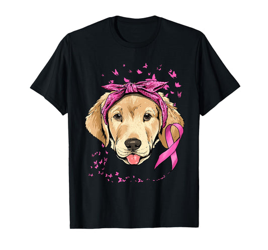 Labrador Pink Ribbon Breast Cancer Awareness Survivor T-Shirt
