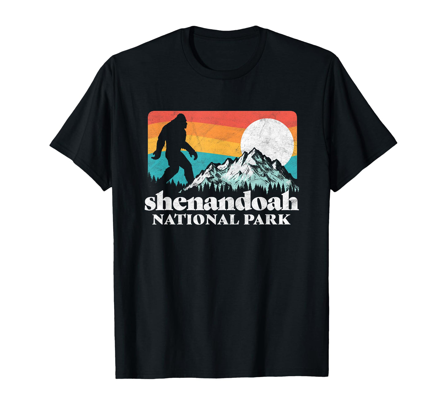 Shenandoah National Park Virginia Bigfoot Mountains Graphic T-Shirt