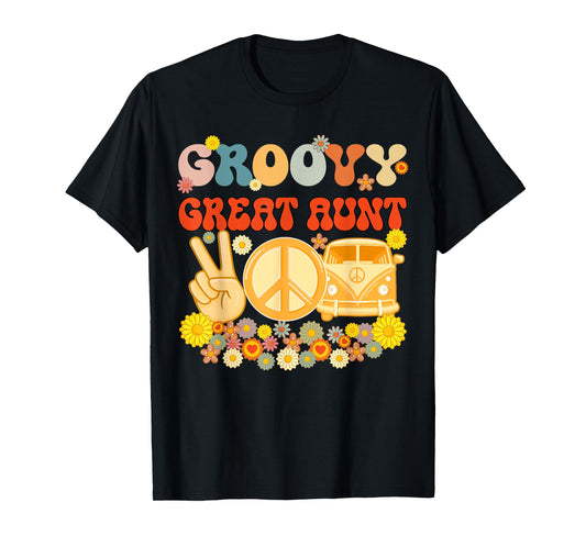 Groovy Great Aunt Retro Matching Family Baby Shower Mother's T-Shirt