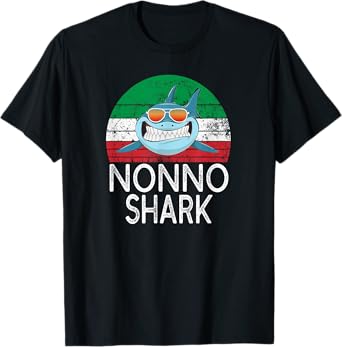 Nonno Shark Italian Grandpa Funny Vintage T-Shirt