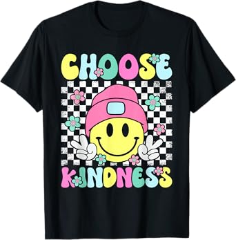 Choose Kindness Groovy Be Kind Inspirational Women Kids T-Shirt