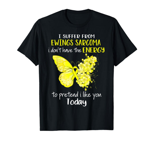 I Suffer From Ewings Sarcoma Awareness Butterfly Yellow T-Shirt