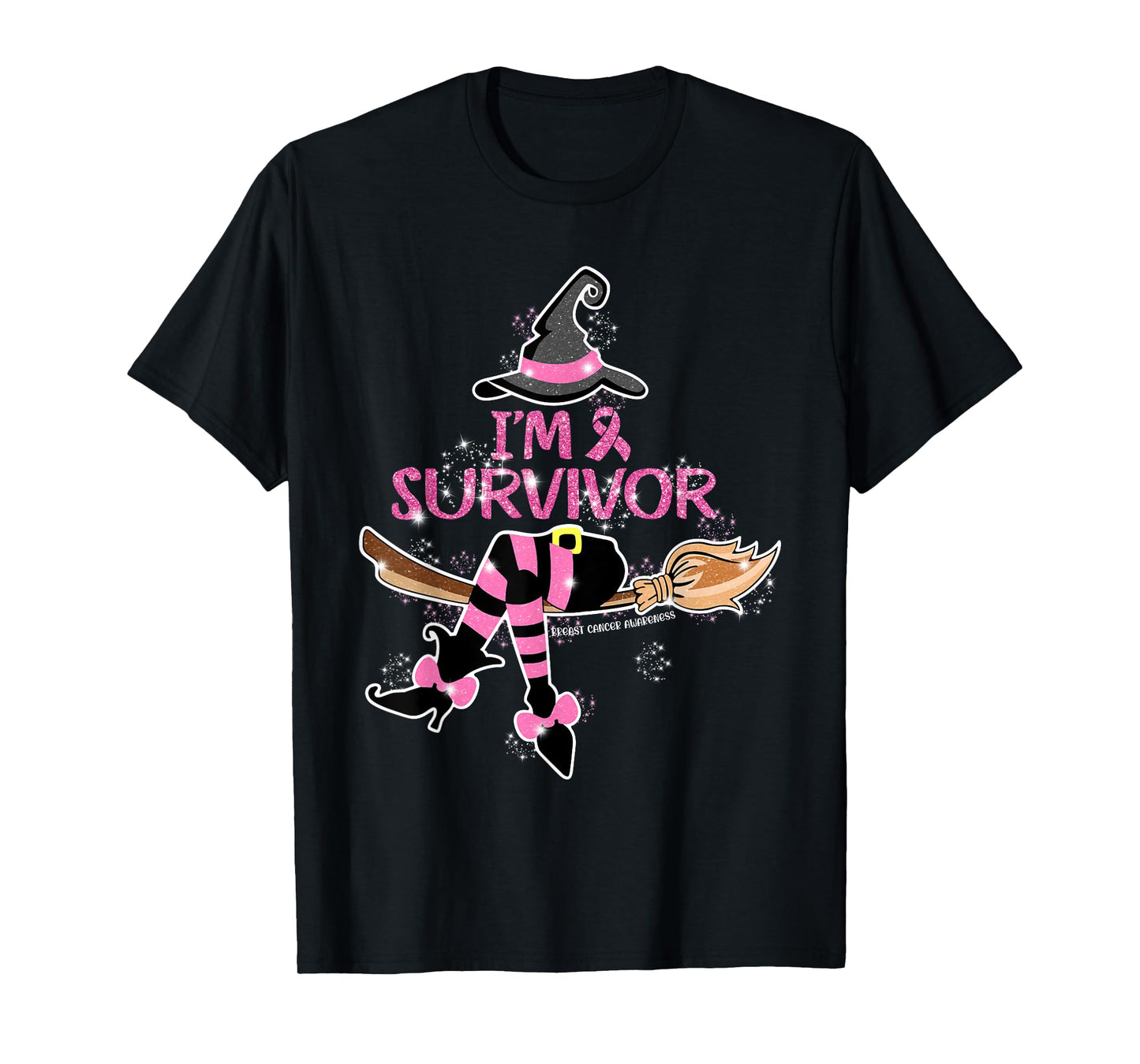 Witch I'm A Survivor Halloween Breast Cancer Awareness Women T-Shirt
