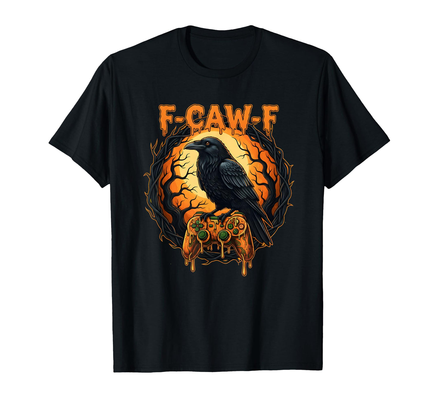 F-CAW-F Raven Crow Gaming Funny Halloween Design T-Shirt