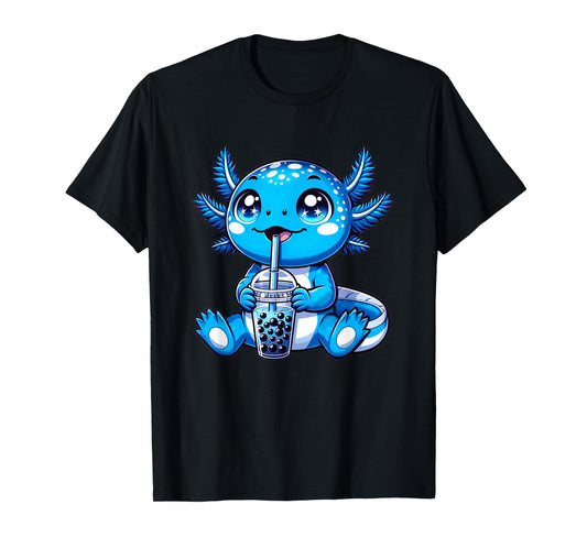 Kawaii Axolotl Boba Tea Anime Bubble Tea Axolotl T-Shirt