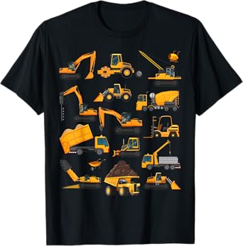 Vehicles Construction Trucks Gifts For Men Women Boys Girls T-Shirt