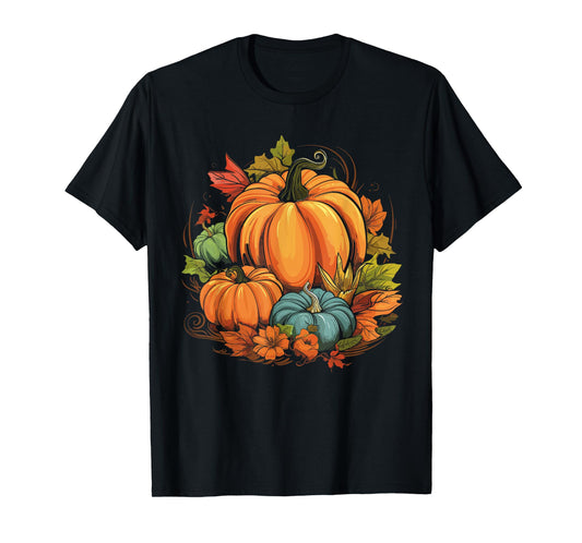 Cottagecore Pumpkins Autumn Leaves Women's Graphic T-Shirt
