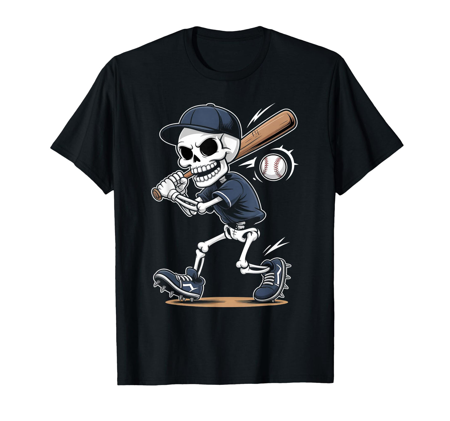 Skeleton Baseball Halloween Costume Boys Men Funny Sport T-Shirt