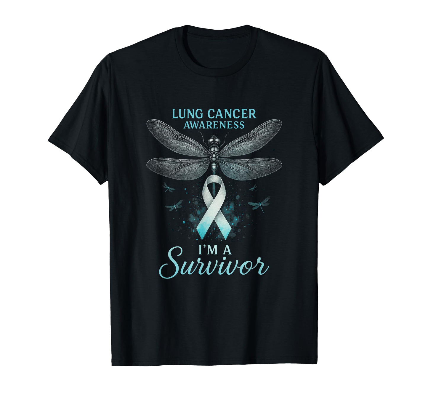 Lung Cancer Awareness - Survivor Dragonfly Ribbon T-Shirt