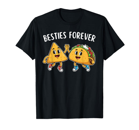 Cute Nachos Tacos Kawaii Besties Forever for Kids Boys Girls T-Shirt