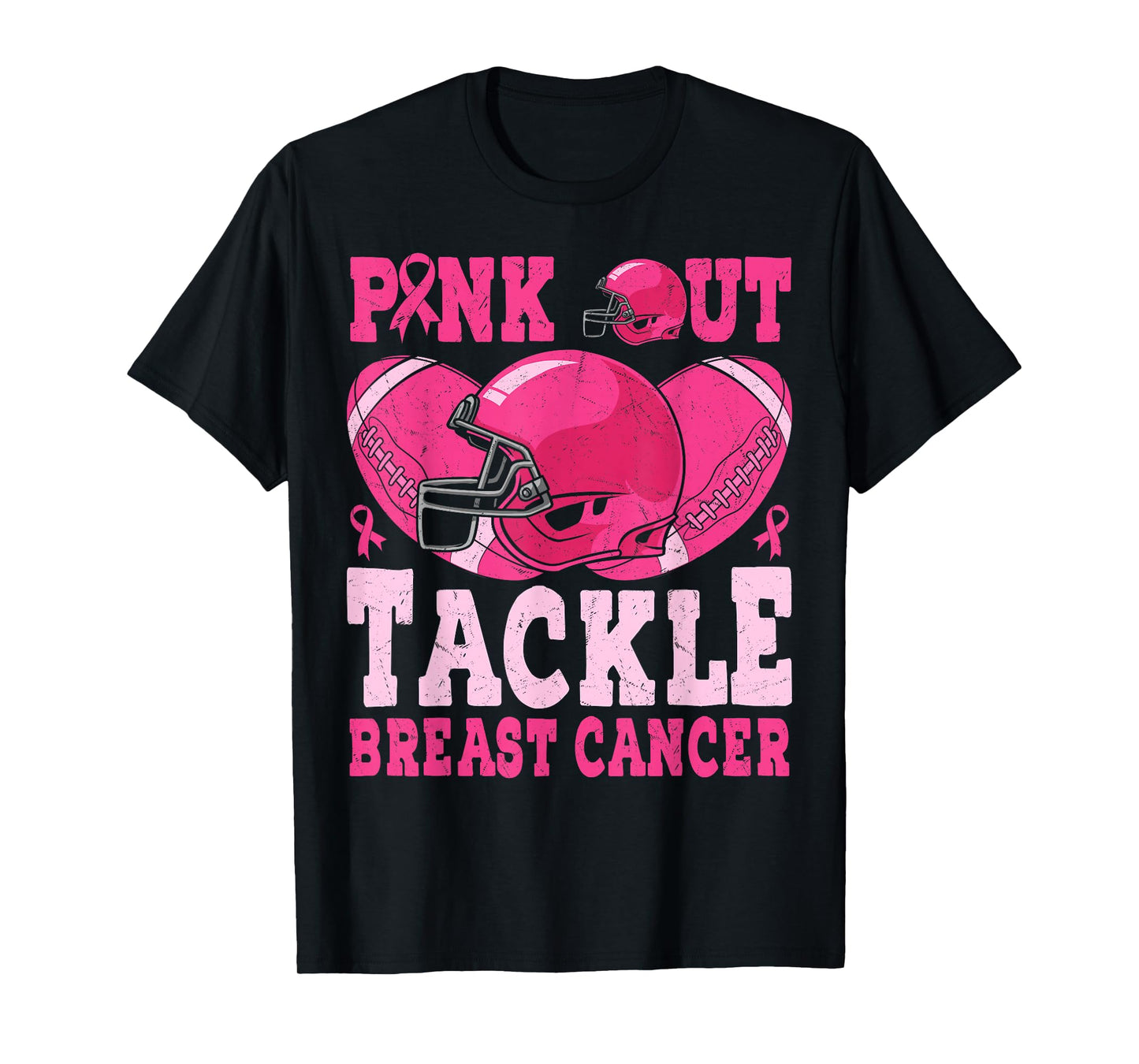 Breast Cancer Women Football Pink Out Tackle Breast Cancer T-Shirt