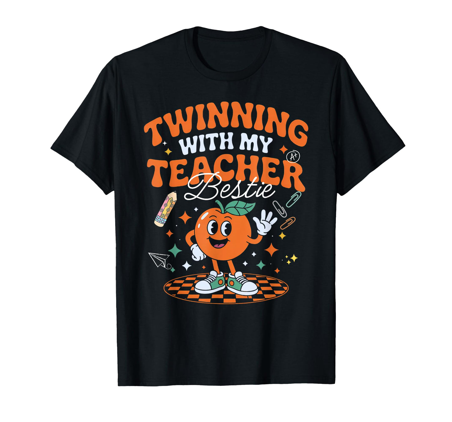 Back To School Twinning With My Teacher Bestie Fun Twin Day T-Shirt