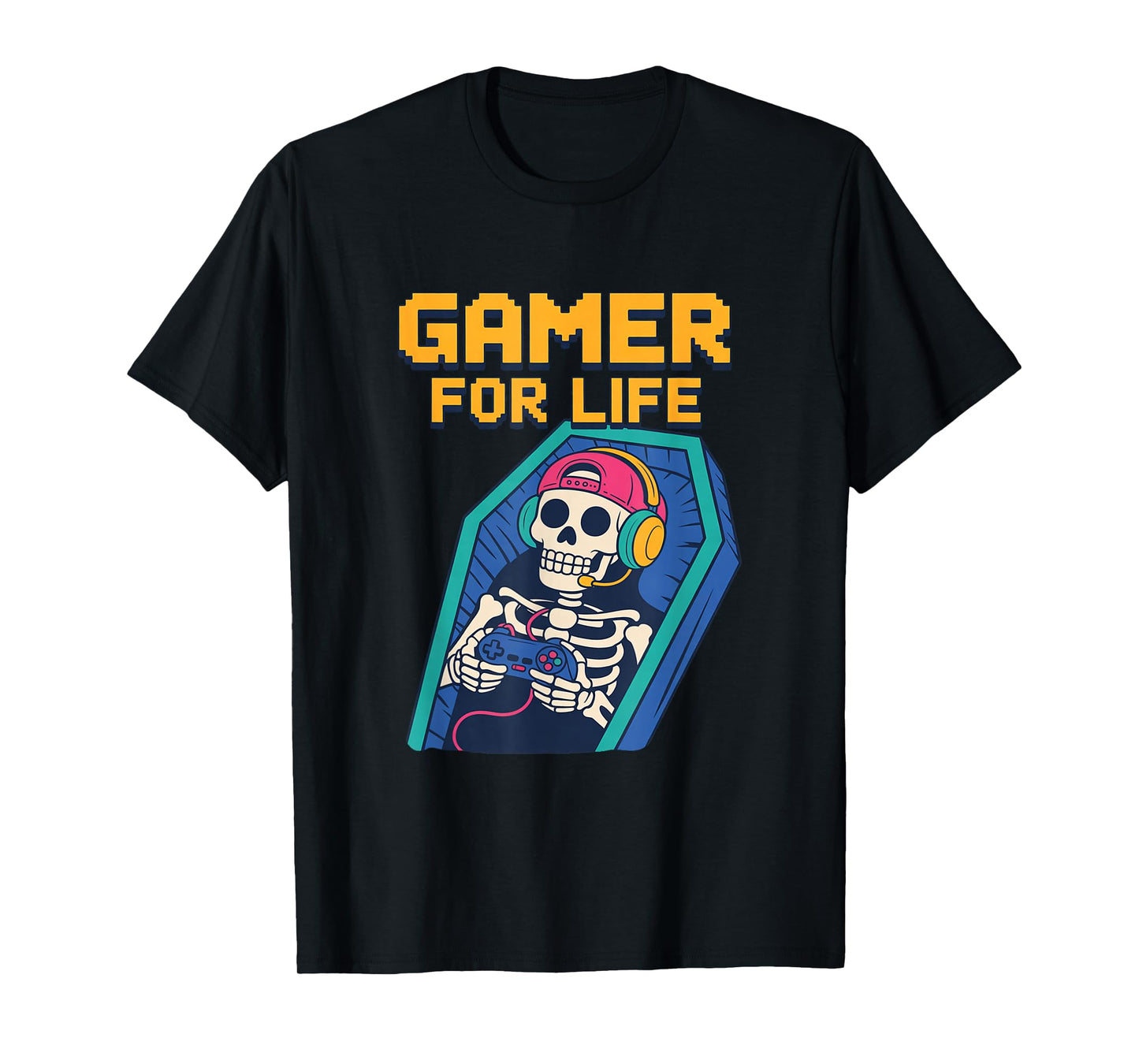 Funny Gamer Skeleton - Gamer for Life Video Game Gift T-Shirt