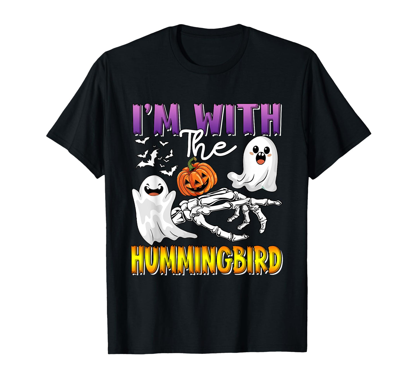 I'm with Hummingbird Halloween Boo Ghost Funny Joke Single T-Shirt