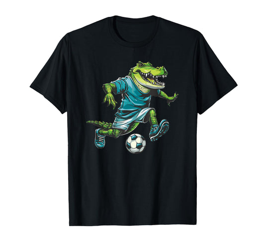 Cute Alligator Soccer Player Crocodile T-Shirt
