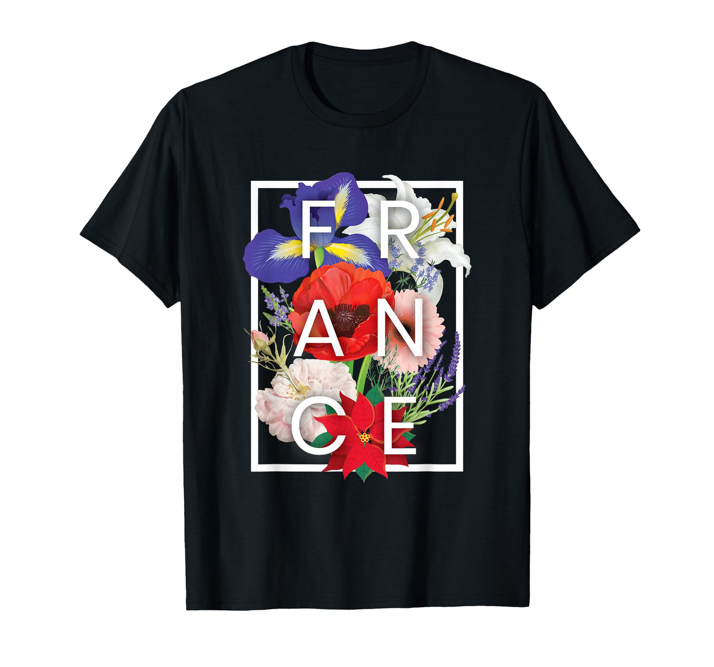 Flowers of France Word Art - French Pride T-Shirt