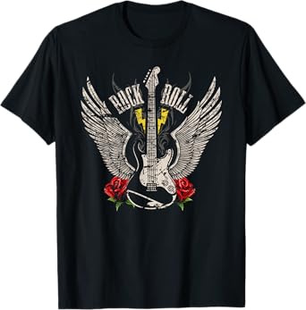 Rock and Roll Guitar Vintage ROCK Music T-Shirt