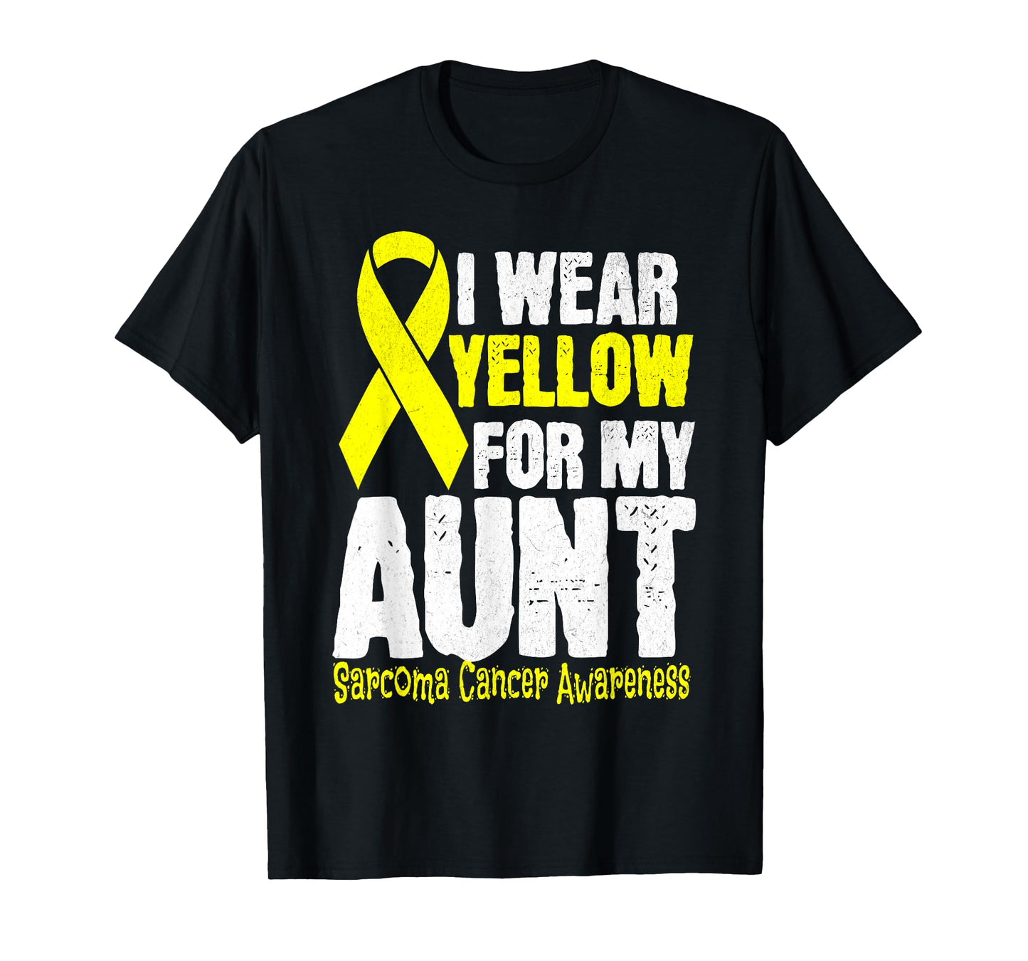 I Wear Yellow For My Aunt Sarcoma Cancer Awareness month T-Shirt