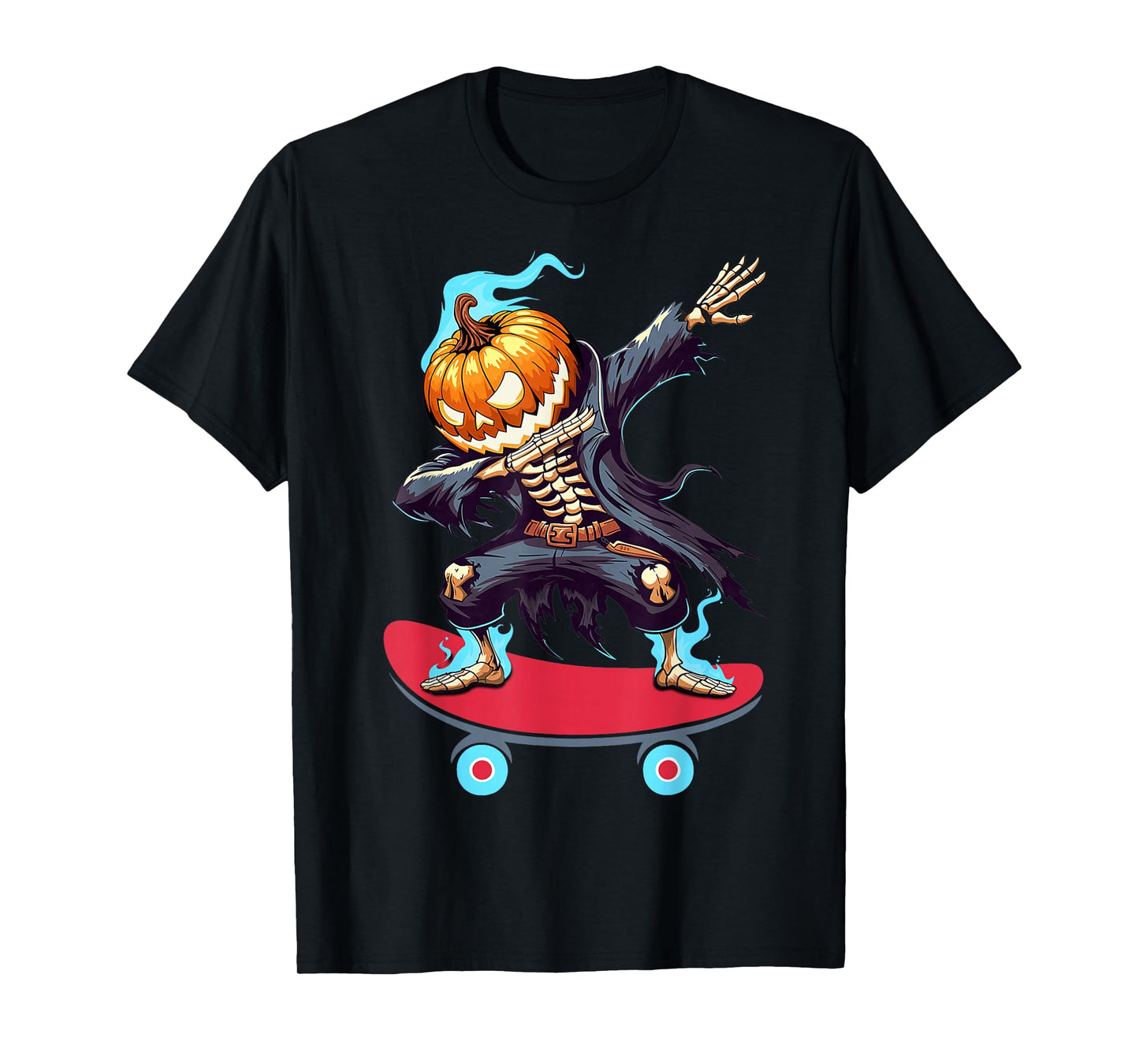 Dabbing Halloween Skeleton Skateboarding Spooky Halloween T-Shirt