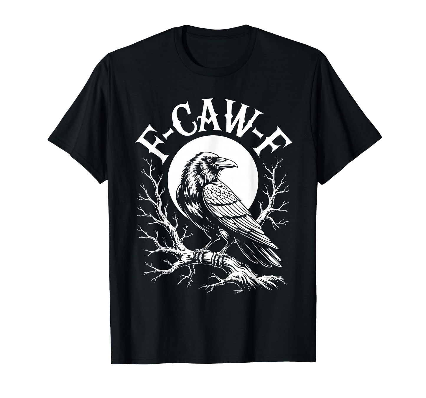 Funny F-CAW-F Bird Raven Moon Gothic Vintage Crow Flock Star T-Shirt