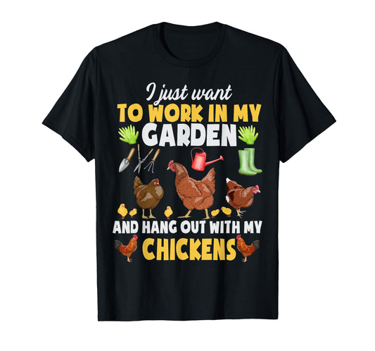 Chicken Animal Farm Garden For Farmer, Men, Women, Gardening T-Shirt