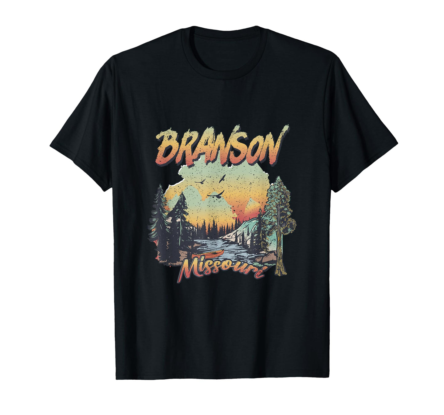 Vintage Branson Missouri Nature Mountain Hiking Souvenir T-Shirt