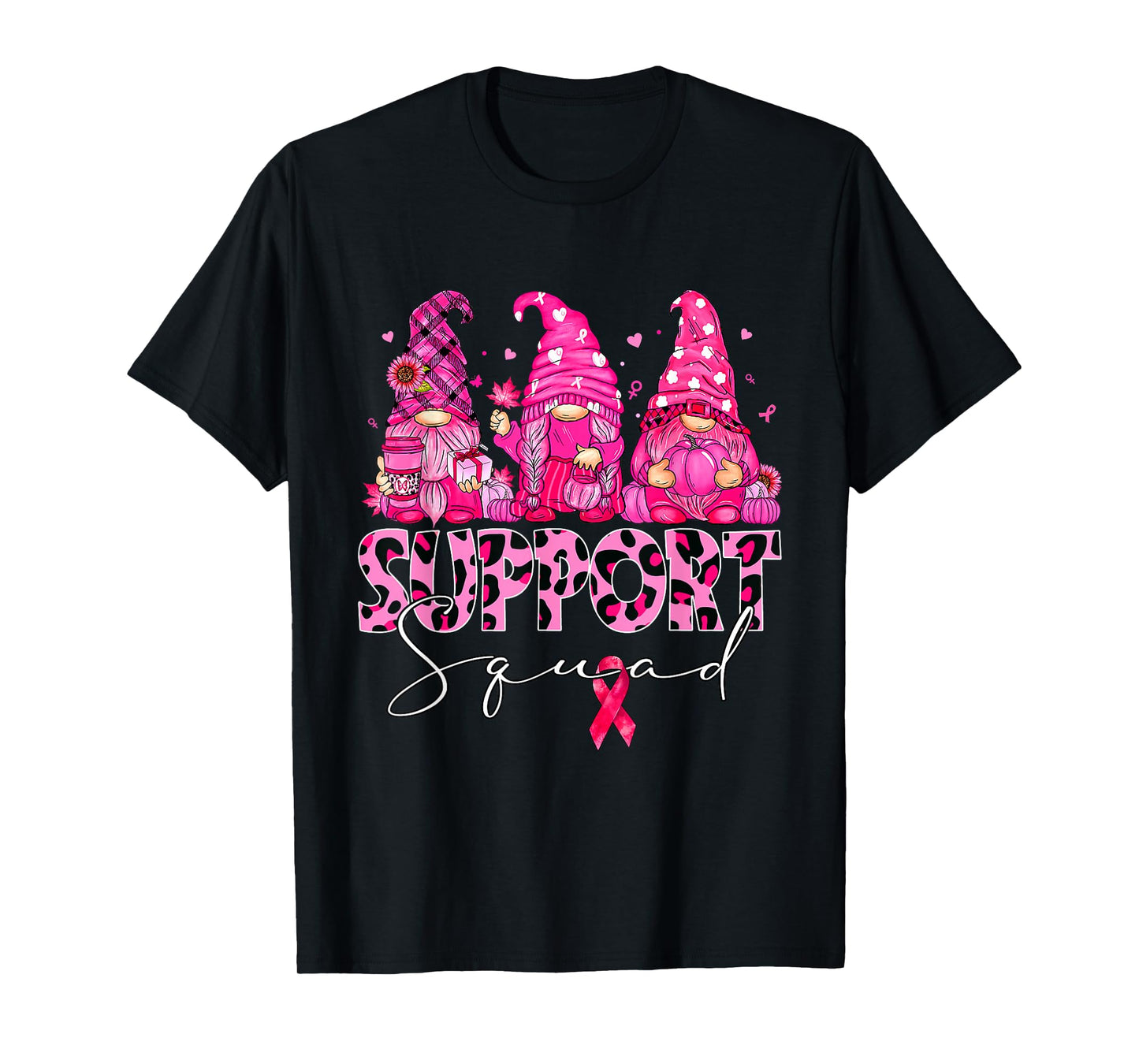 Support Squad Gnomes Breast Cancer Awareness Men Women Kids T-Shirt