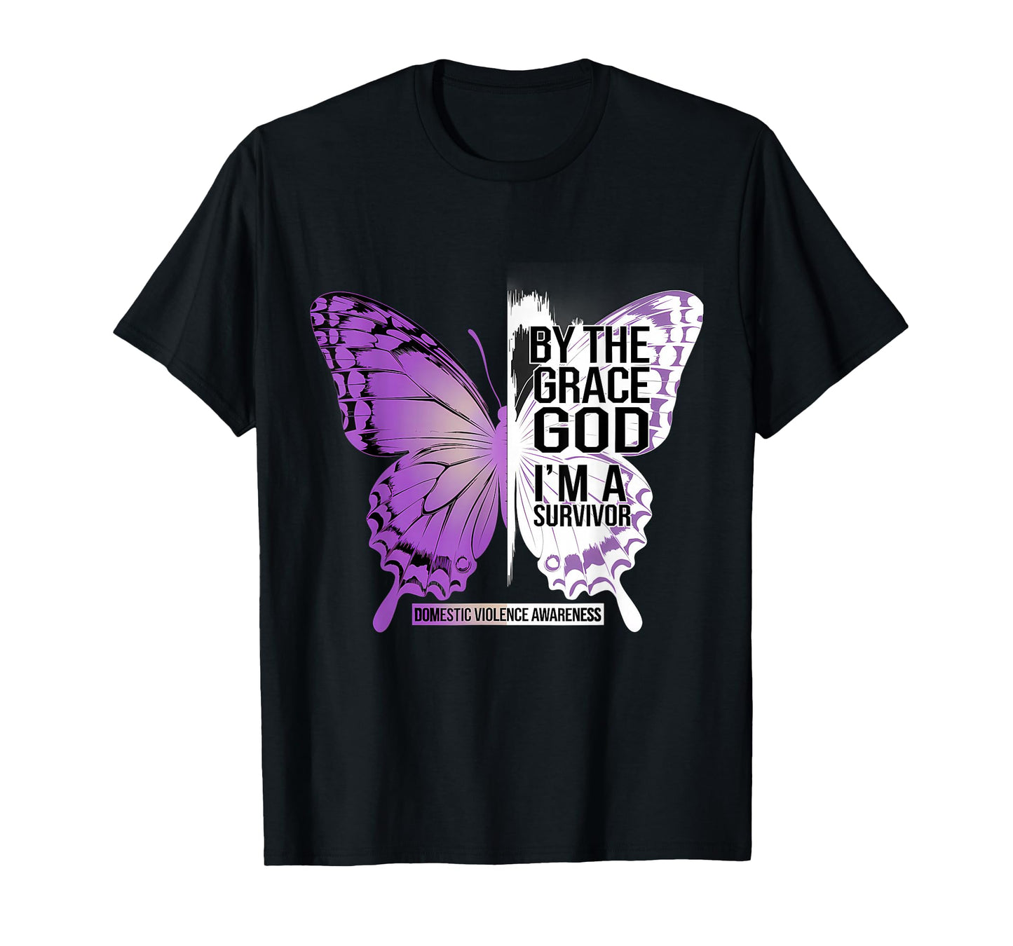 Domestic Violence Awareness I'm A Survivor Purple Ribbon T-Shirt