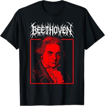 Beethoven Death Metal, Goth Classical Music Composer Meme T-Shirt